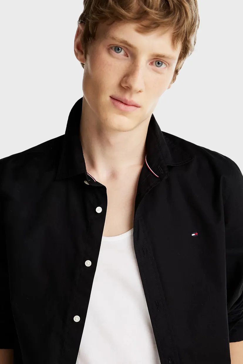 Чоловіча чорна сорочка FLEX POPLIN KENT COLLAR SF 4