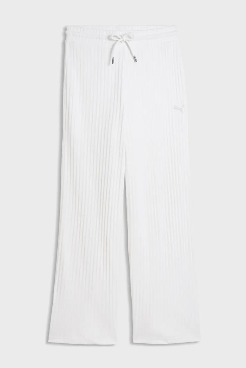 Женские белые спортивные брюки в полоску HER High-Waist Wide Leg Pants Women 4