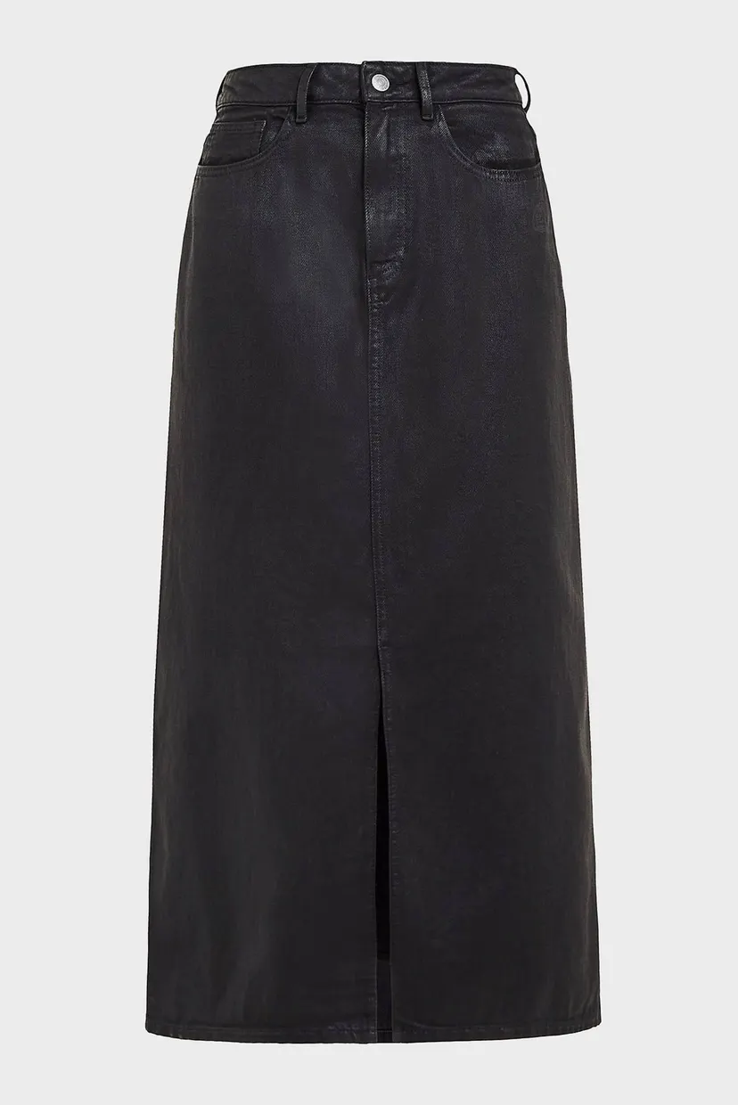 Жіноча чорна джинсова спідниця DNM LONG MIDI SKIRT CTD 5