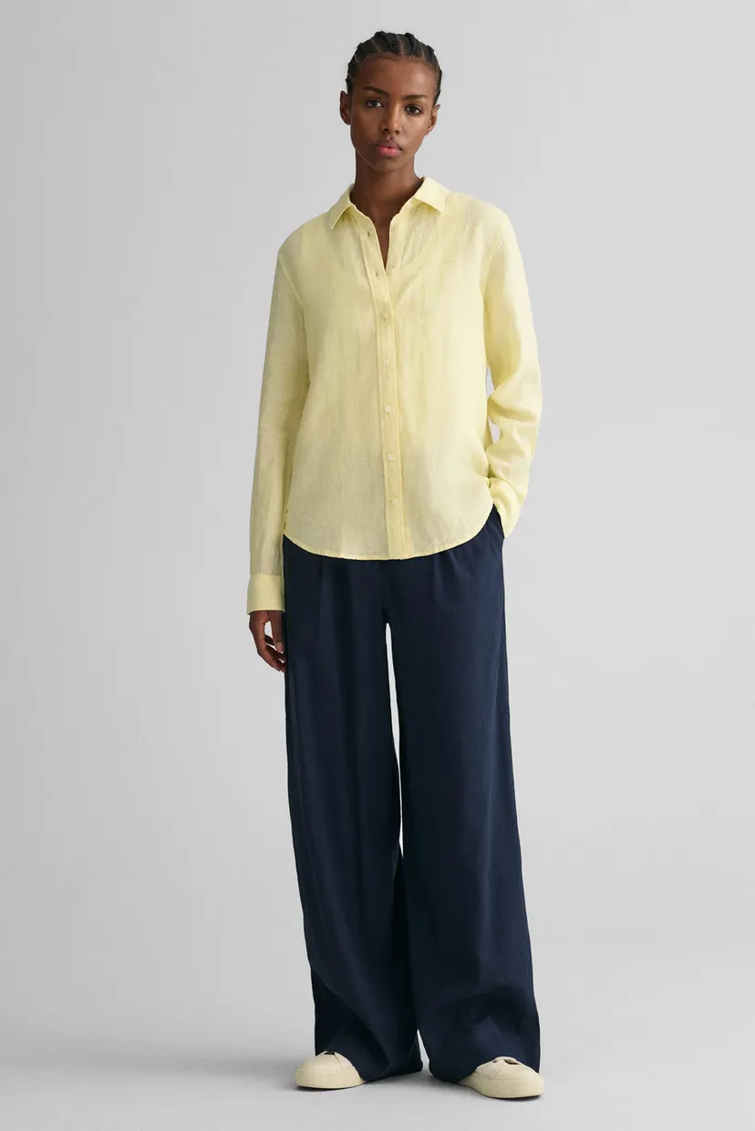 Женская желтая льняная рубашка REG LINEN CHAMBRAY Gant 4300277