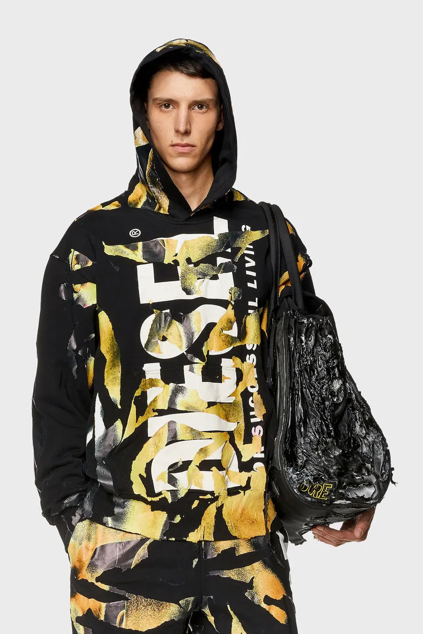 Чоловіче чорне худі з візерунком S-MAC-HOOD-M1 SWEAT-SHIRT 4