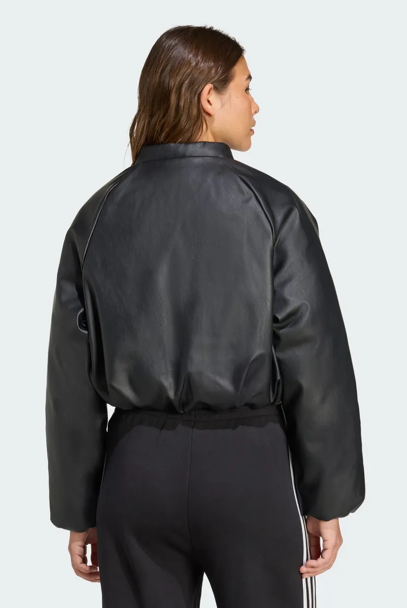 Женский черный бомбер Pleather Bomber Synthetic Down adidas JX5332
