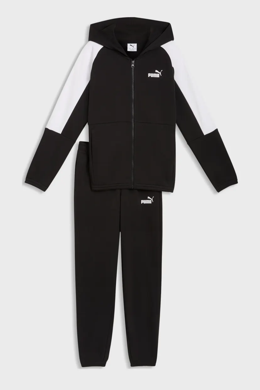 Детский черный спортивный костюм (худи, брюки) Essentials Block Hooded Tracksuit Youth 4
