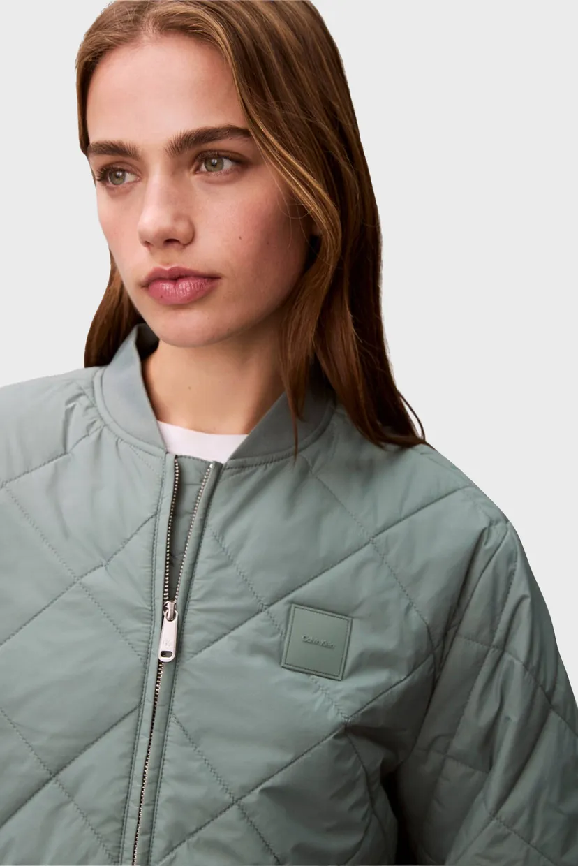 Женский оливковый бомбер LIGHTWEIGHT QUILTED BOMBER JACKE 4