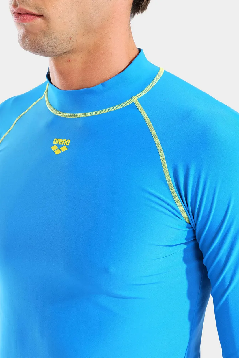 Мужской голубой лонгслив RASH VEST L/S GRAPHIC 4