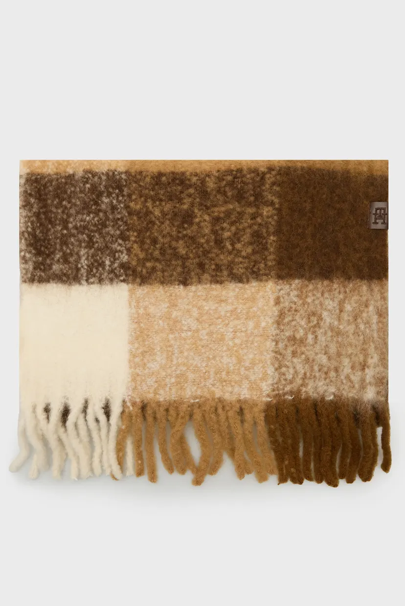 Жіночий картатий шарф TH FLUFFY SCARF MIX 3