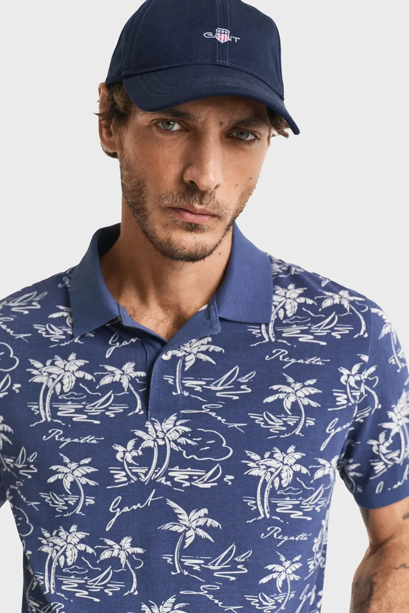 Чоловіче синє поло з візерунком PRINTED SS POLO 4