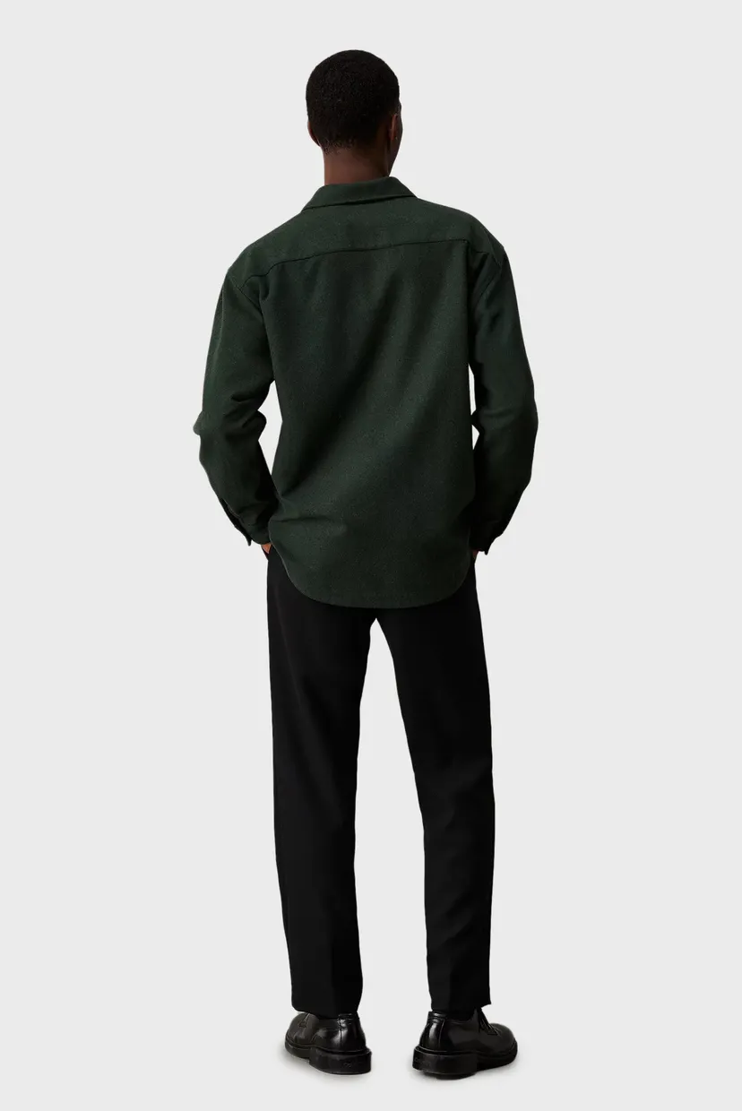 Чоловіча темно-зелена вовняна сорочка WOOL BLEND OVERSHIRT 3