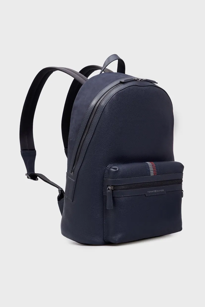 Чоловічий темно-синій шкіряний рюкзак TH CASUAL LEATHER BACKPAC 3