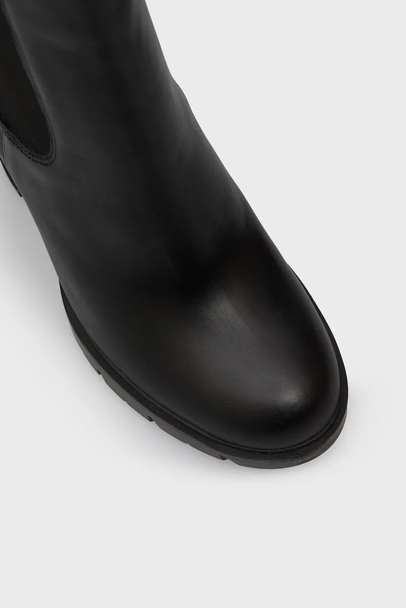 Женские черные кожаные ботильоны HEEL BOOT 5