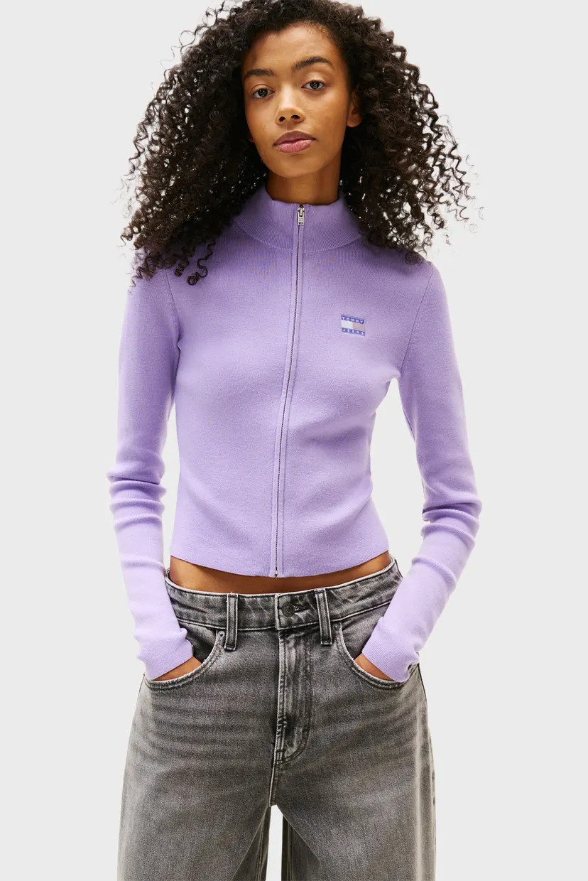 Жіноча бузкова спортивна кофта TJW ZIP HIGH NECK Tommy Jeans