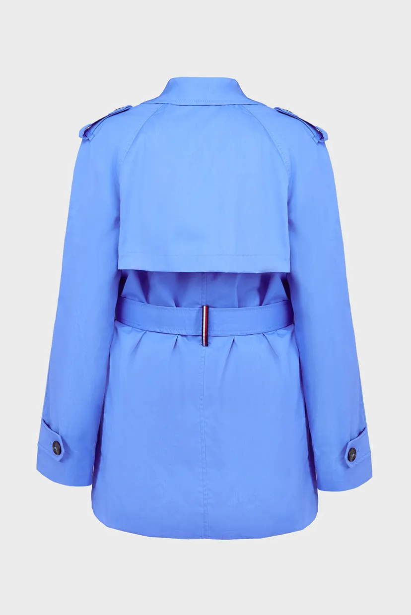 Жіночий блакитний тренч COTTON SHORT TRENCH 7