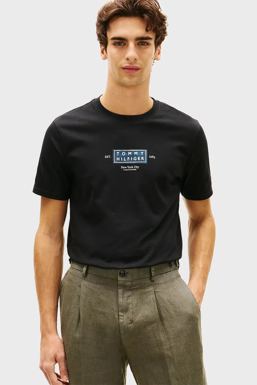 Чоловіча чорна футболка HERITAGE LABEL 1