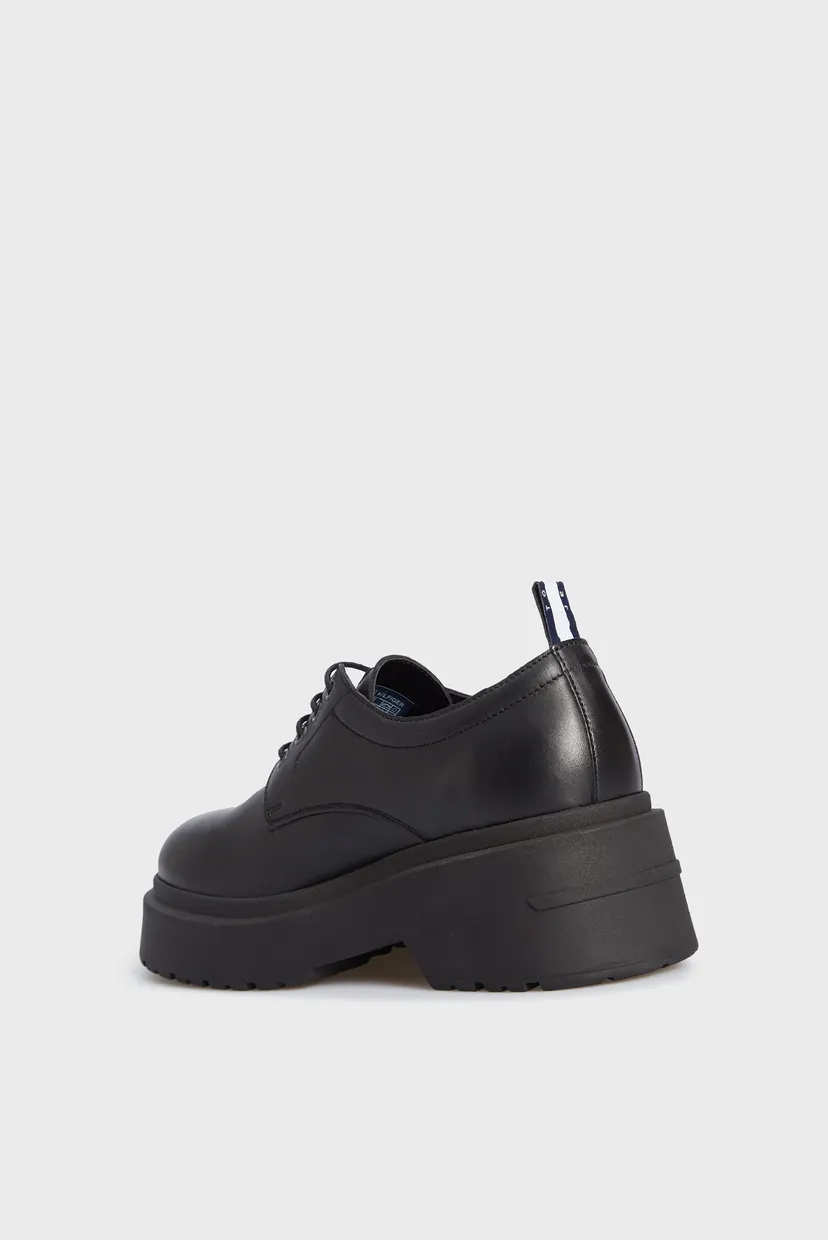 Жіночі чорні шкіряні дербі TJW AVA LACE UP 5