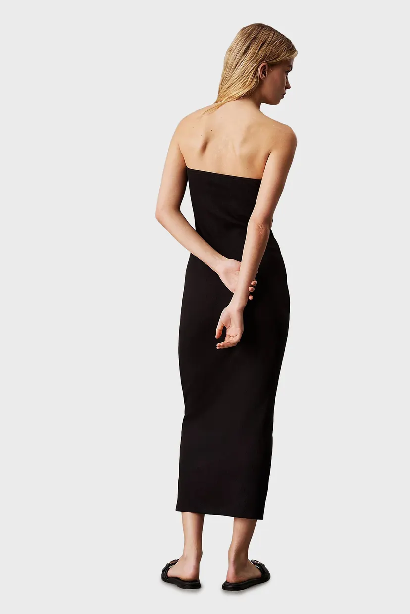 Женское черное платье WOVEN LABEL RIB SLEEVELESS 3