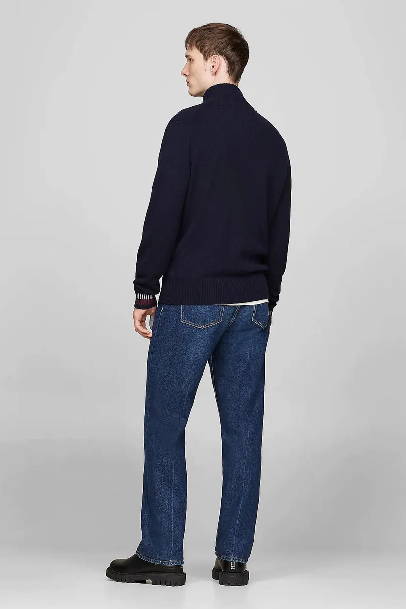 Чоловічий темно-синій вовняний кардиган GS WOOL BLEND ZIP THROUGH 3
