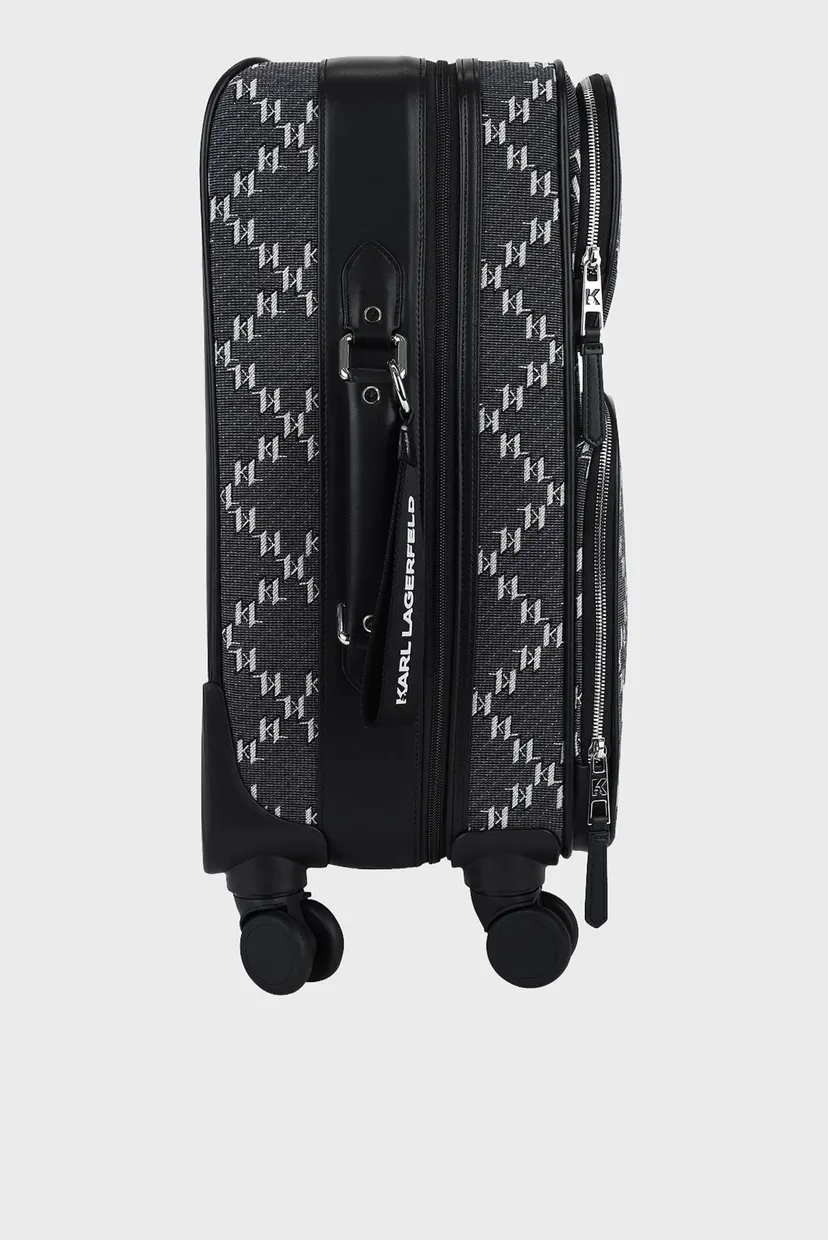 Мужской темно-серый чемодан с узором 56 см MONOGRAM JKRD 2.0 TROLLEY 3
