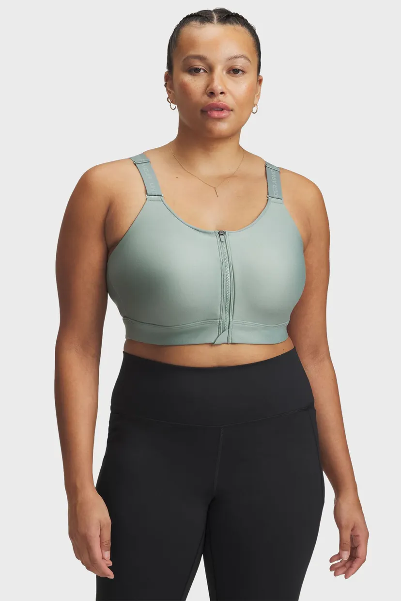 Женский мятный топ UA Infinity High Zip 2.0 Bra 4