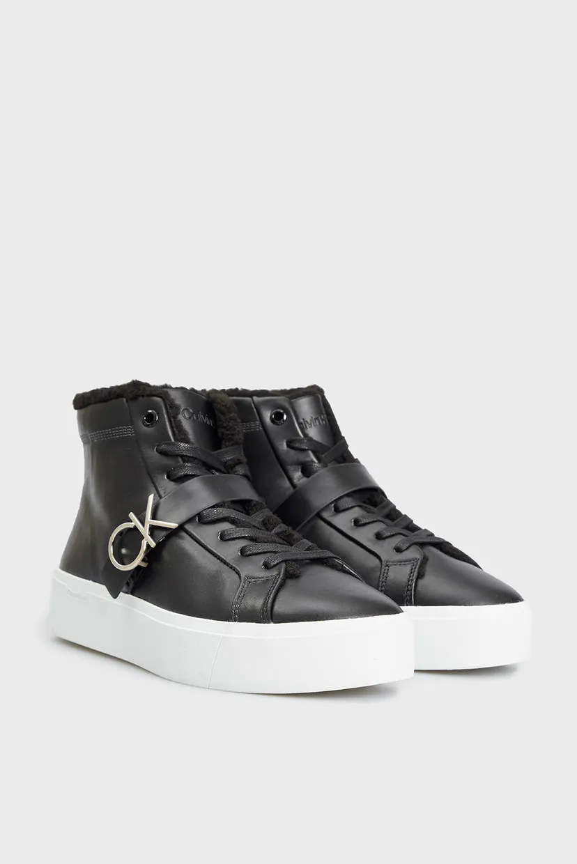 Женские черные кожаные хайтопы FLATFORM CUPSOLE HIGHTOP W/HW WL 3