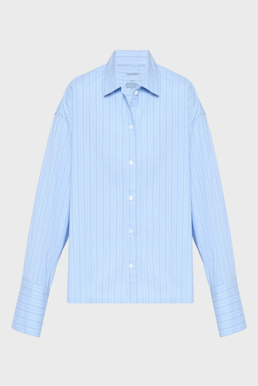 Женская голубая рубашка в полоску BUTTON DOWN 8