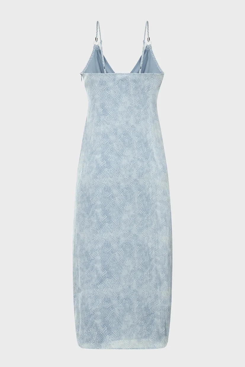 Женский голубой сарафан с узором TONAL PETAL SLIP MIDI DS 6