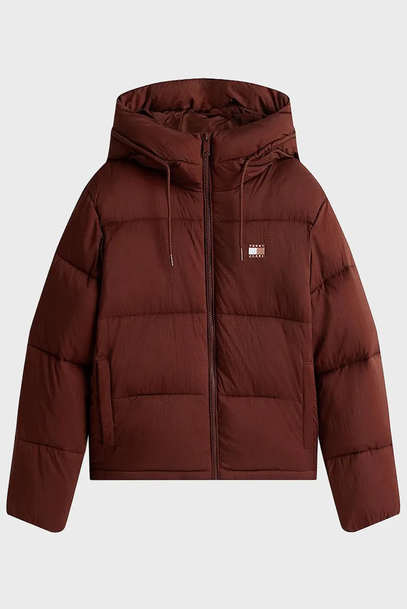 Жіноча коричнева куртка HOODED PUFFER 5