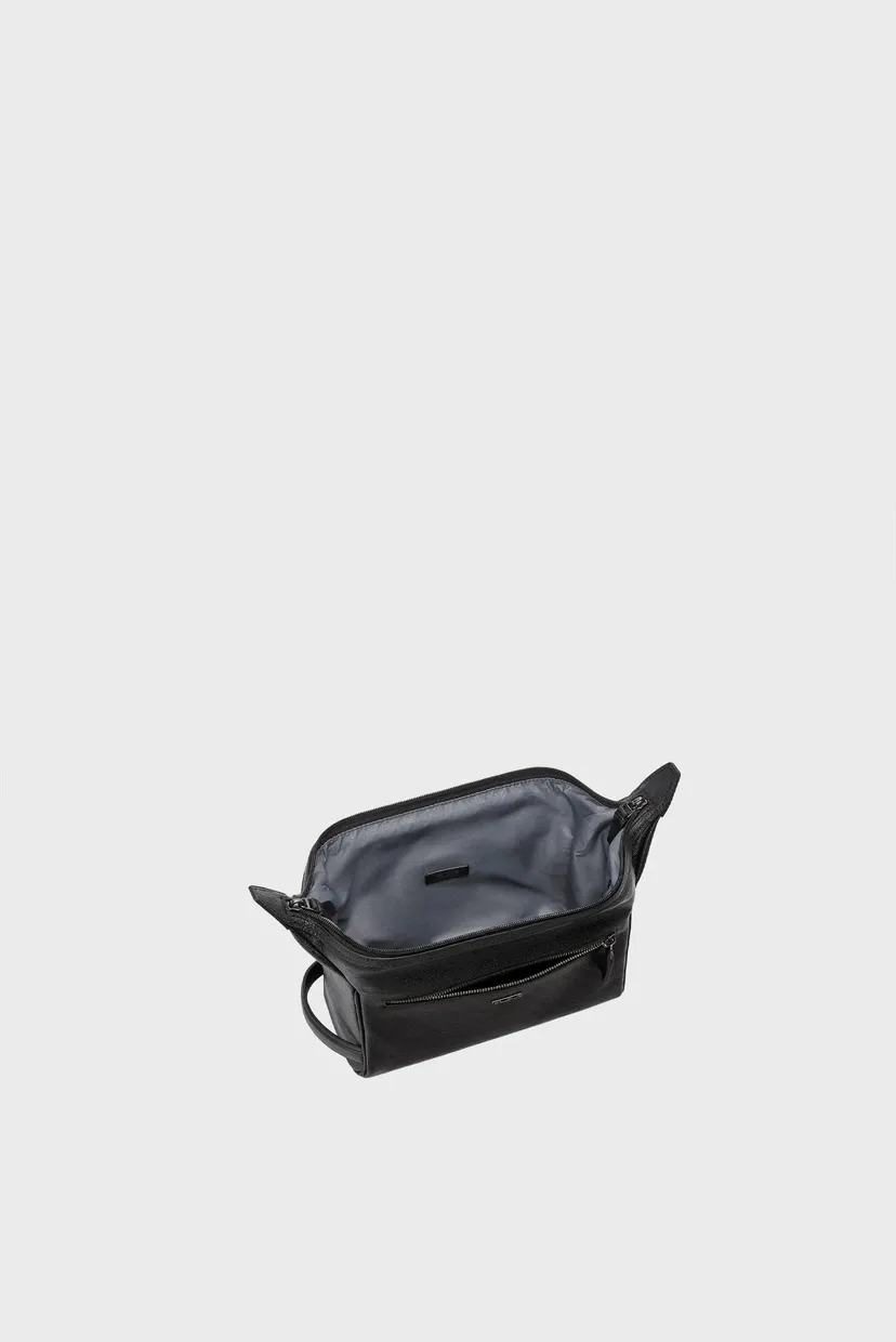 Черная кожаная косметичка TUMI TRAVEL 4