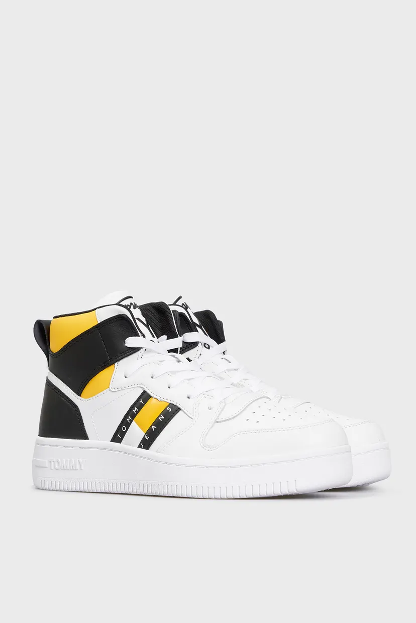 Чоловічі білі хайтопи TOMMY JEANS RETRO BASKET MID CUT 3