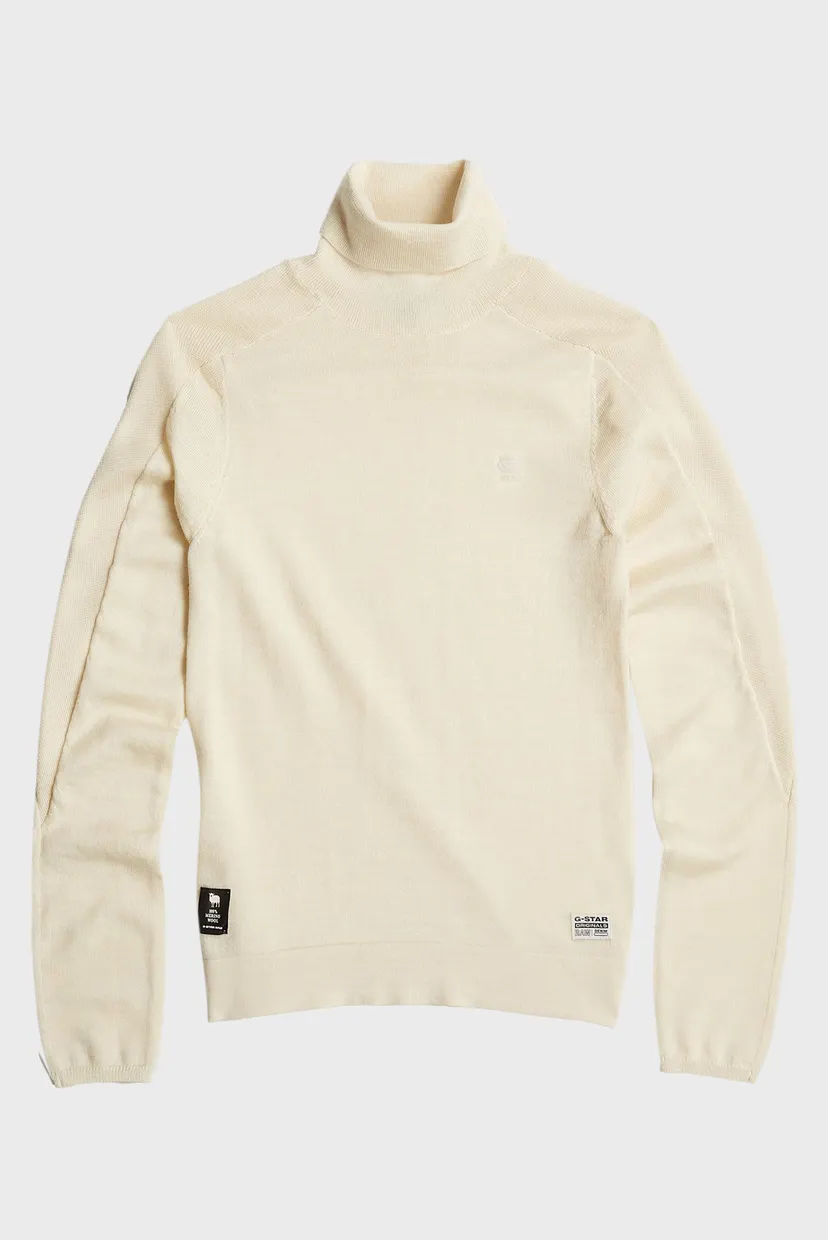 Женский бежевый шерстяной гольф Core slim turtle knit 6