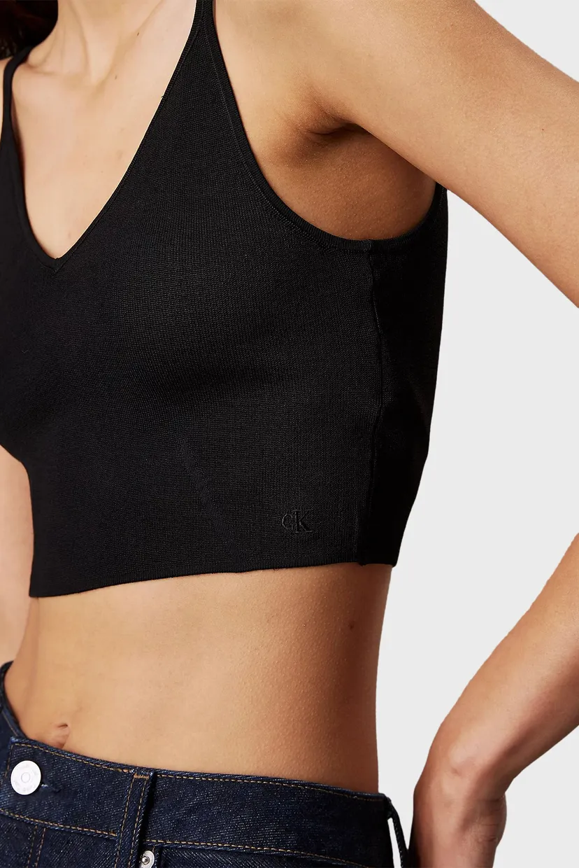 Женский черный топ RAYON SWEATER BRALETTE 4