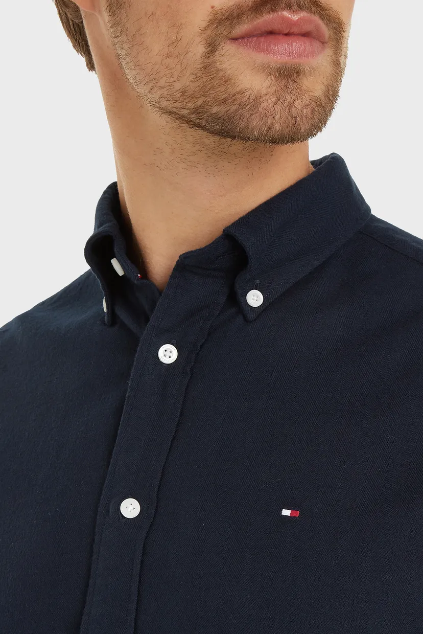 Чоловіча темно-синя сорочка WCC HERRINGBONE SOLID RF SHIRT 3