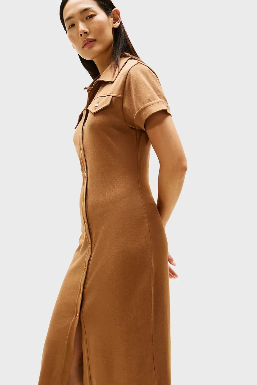 Жіноча коричнева сукня GOLD BUTTON 3