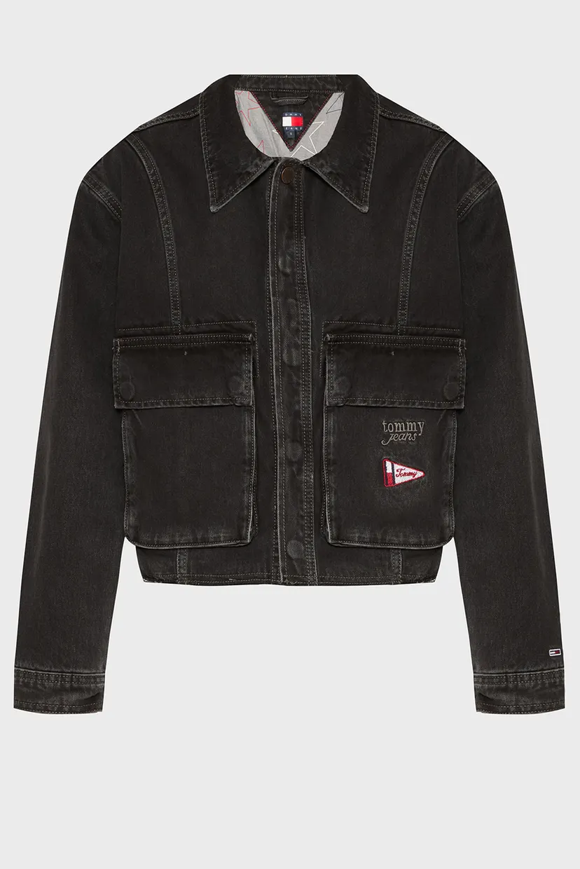 Жіноча чорна джинсова куртка TJW CROPPED JACKET WASHED BLACK 5