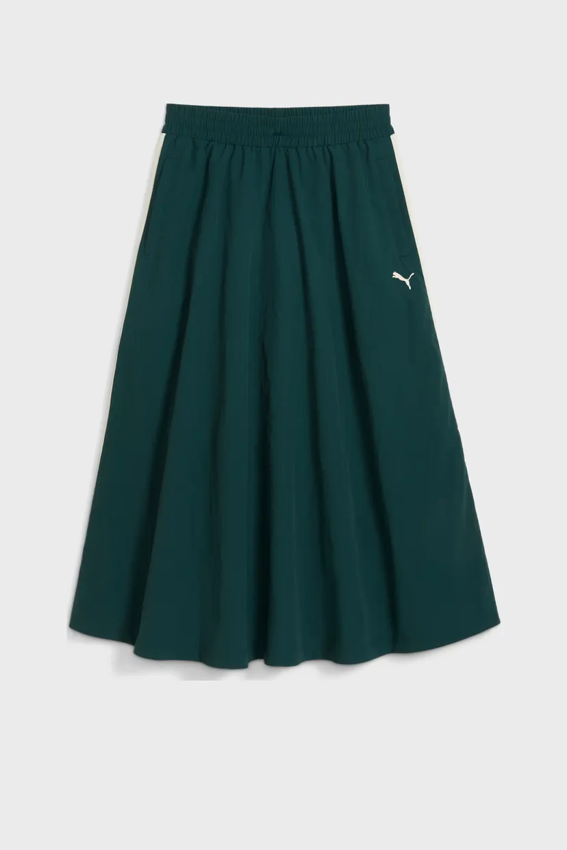 Жіноча темно-зелена спідниця T7 Woven Midi Skirt Women 6