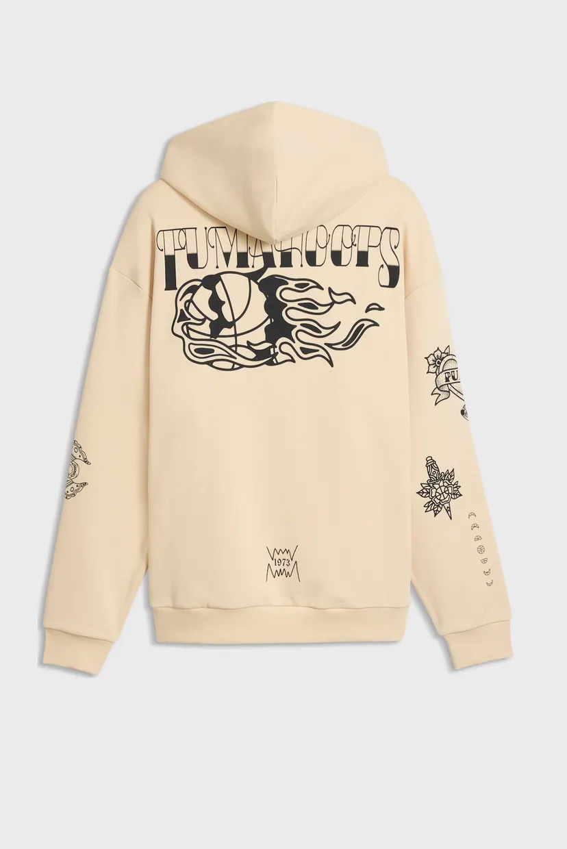 Чоловіче бежеве худі Swish N' Ink Relaxed Basketball Hoodie Men 7