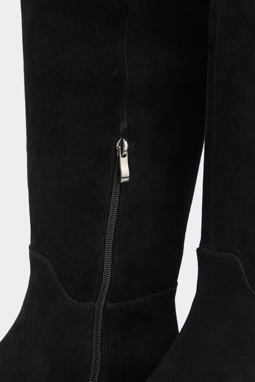 Жіночі чорні велюрові чоботи 4