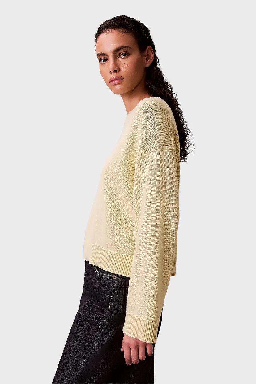 Женский желтый джемпер Long Sleeve Crew Neck 3