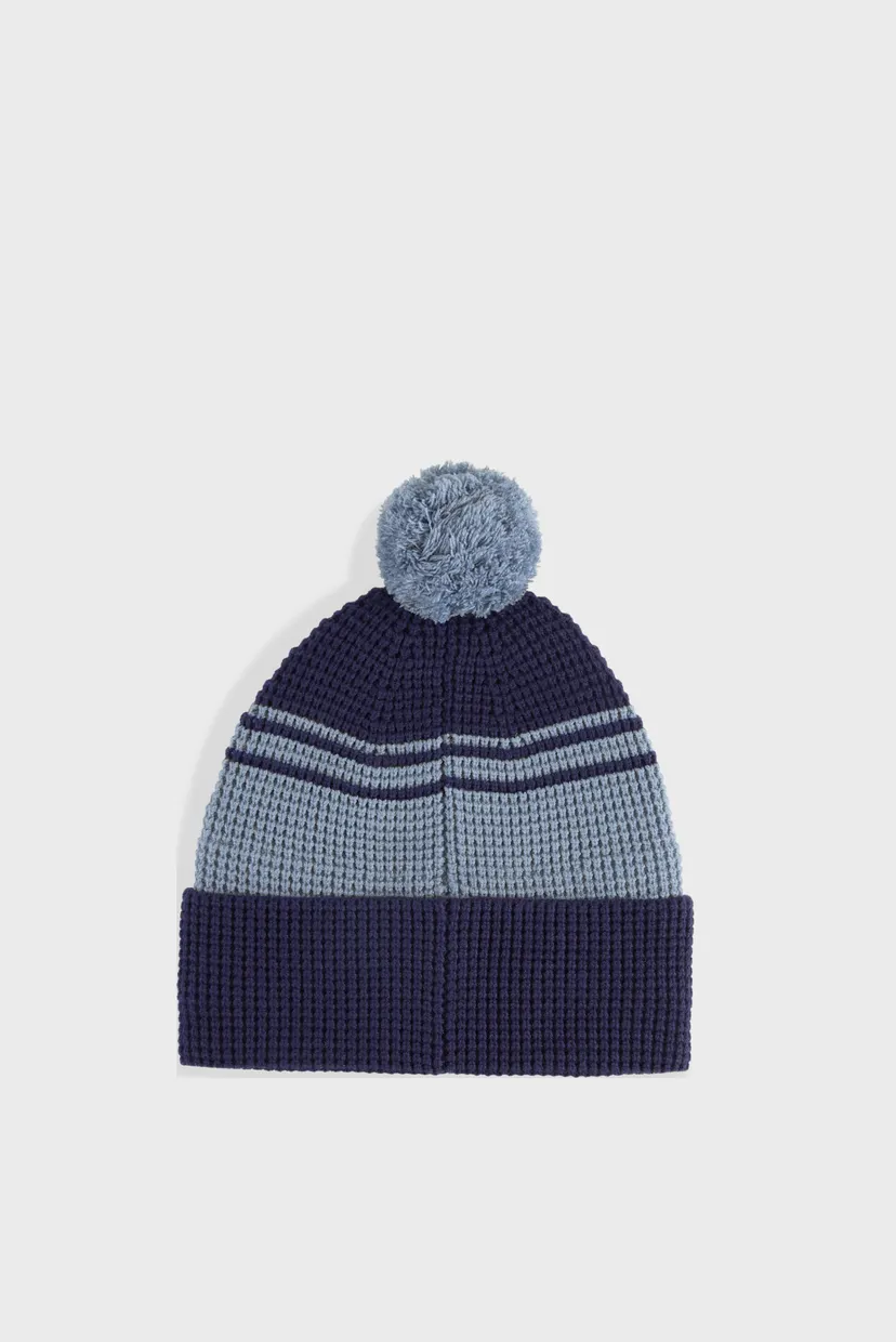 Темно-синя шапка Essentials Mid Crown Pom Beanie 3