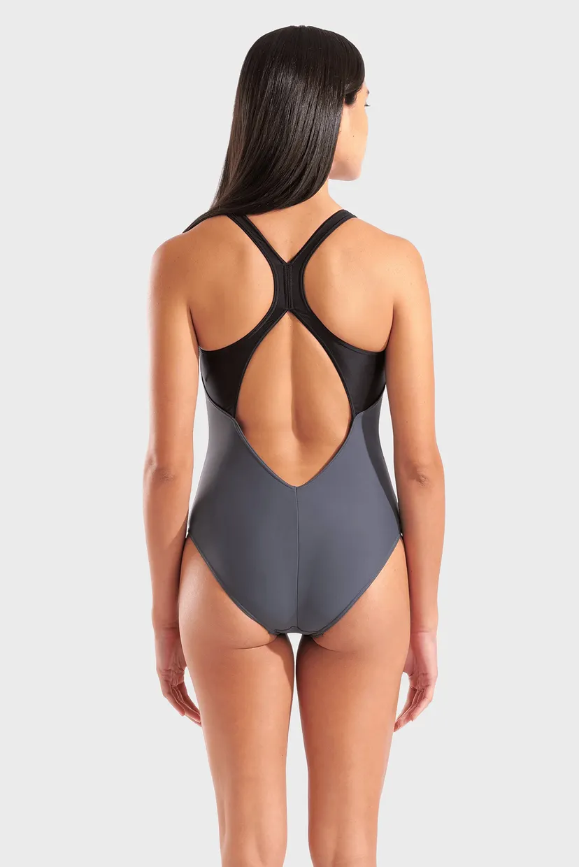 Жіночий темно-сірий купальник GRID SWIMSUIT V BACK GRAPHIC 3
