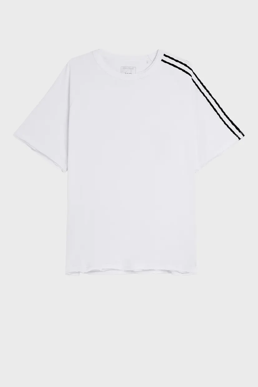 Біла футболка Y-3 RAW EDGE 3 STRIPES SHORT SLEEVE (унісекс) 7