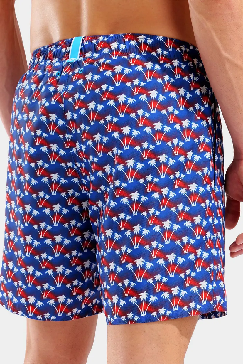 Мужские синие плавательные шорты с узором WATER PRINTS BEACH BOXER AO 5