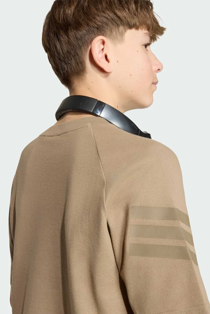 Дитяча коричнева футболка FUTURE ICONS 3 STRIPES 7