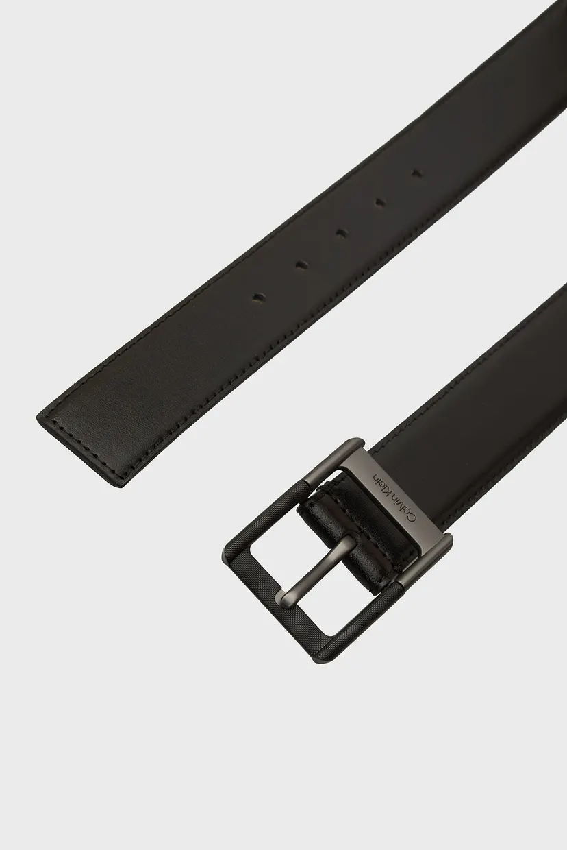 Мужской черный кожаный ремень CLASSIC BUCKLE 38MM 3