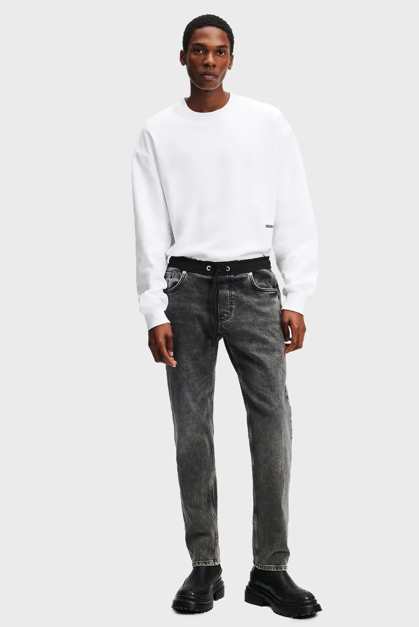 Мужские черные джинсы KLJ TAPERED DENIM 5