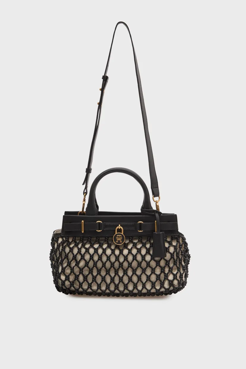 Жіноча чорна шкіряна сумка AMERICAN ICON MACRAME 5