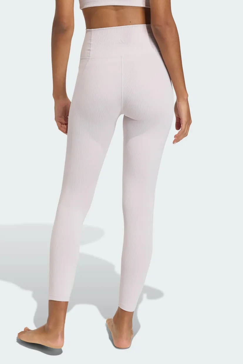 Женские пудровые тайтсы adidas All Me Rib 7/8 3