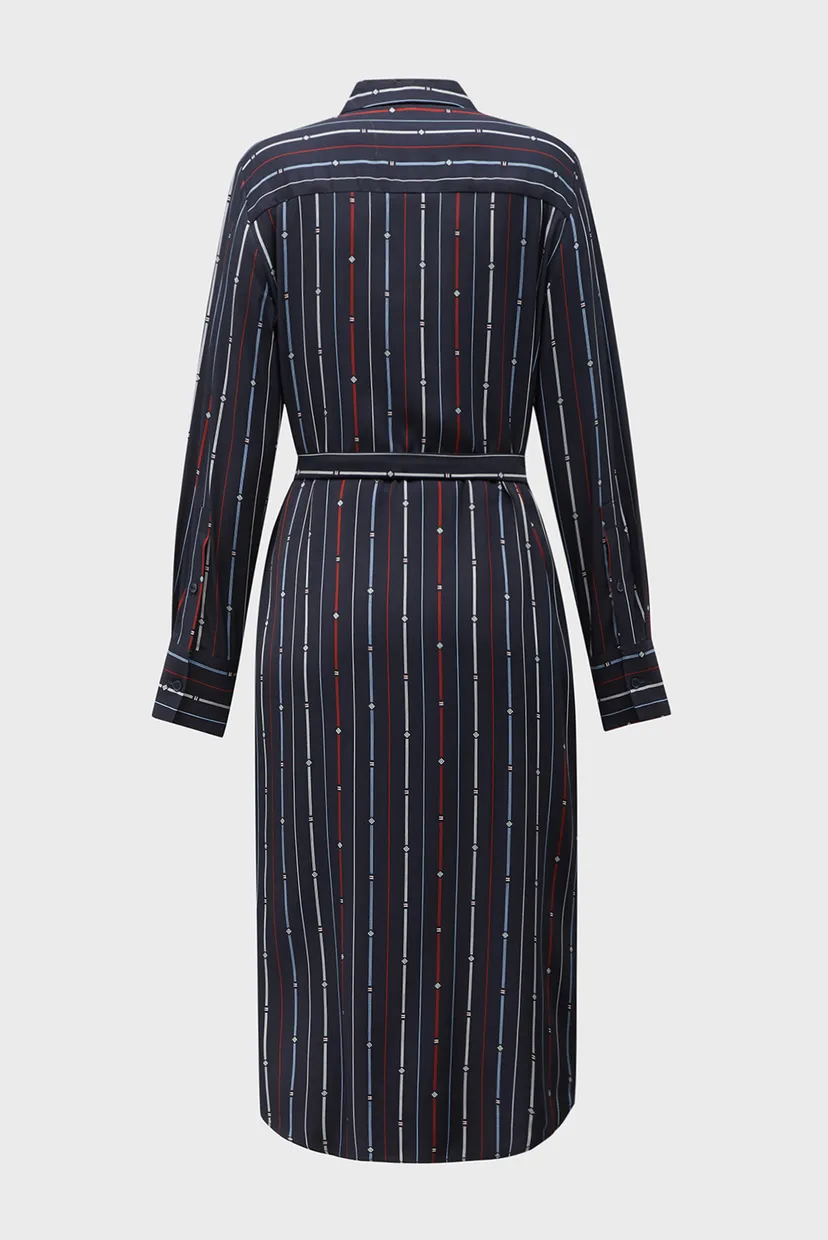 Жіноча темно-синя сукня у смужку FOULARD KNEE SHIRTDRESS 6