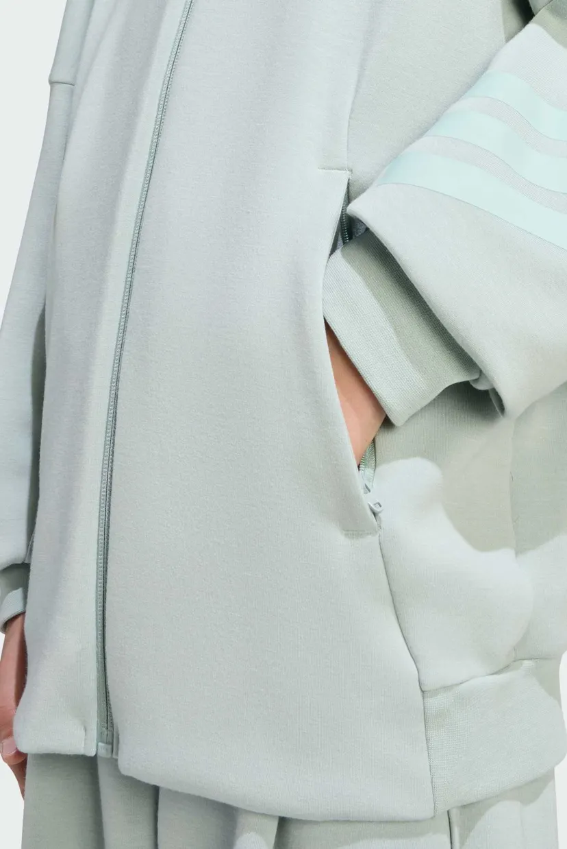 Детское зеленое худи FUTURE ICONS 3 STRIPES FULL ZIP 5