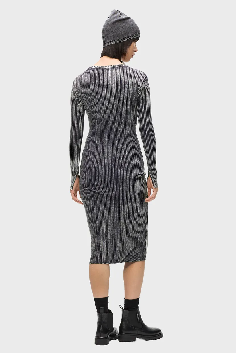 Женское серое платье RIBBED 3