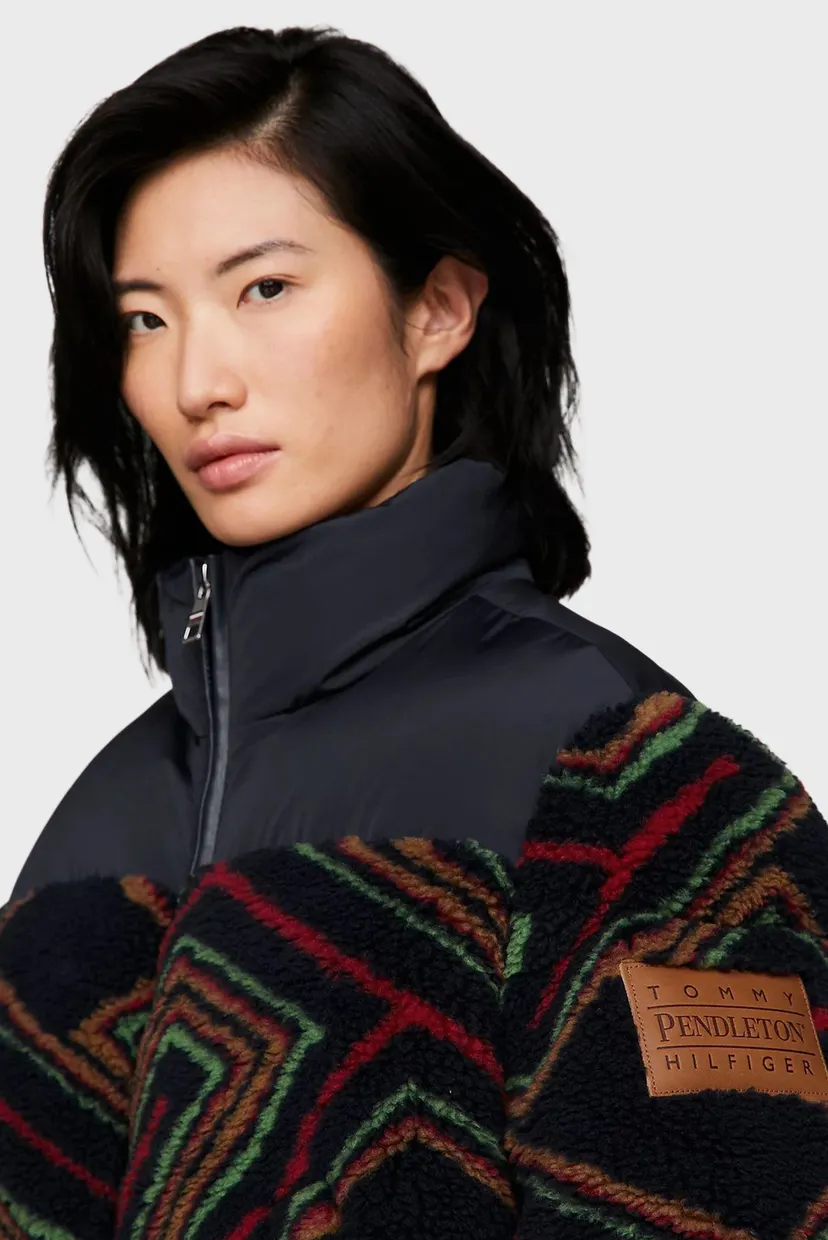 Женская темно-синяя куртка с узором Tommy x Pendleton 4